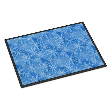 Carolines Treasures Carolines Treasures BB7576MAT Watercolor Dark Blue Winter Snowflakes Indoor or Outdoor Mat; 18 x 27 in. BB7576MAT